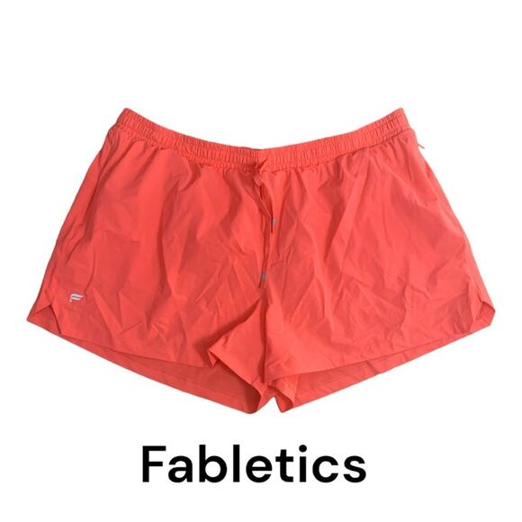 Fabletics womens size 3x One short 3" salmon pink new athletic casual everyday - Picture 1 of 10